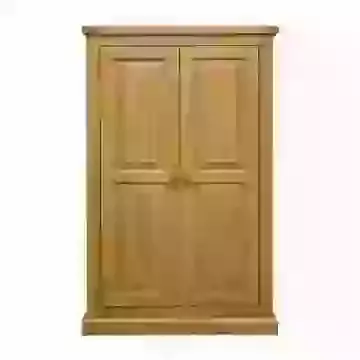 Country Style Chunky Pine Small 2 Door Double Wardrobe